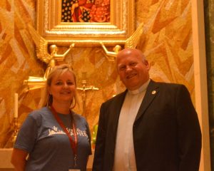 Polish pilgrims Bozena Lis and Father Robert Nalepka attend Kraków in the Capital