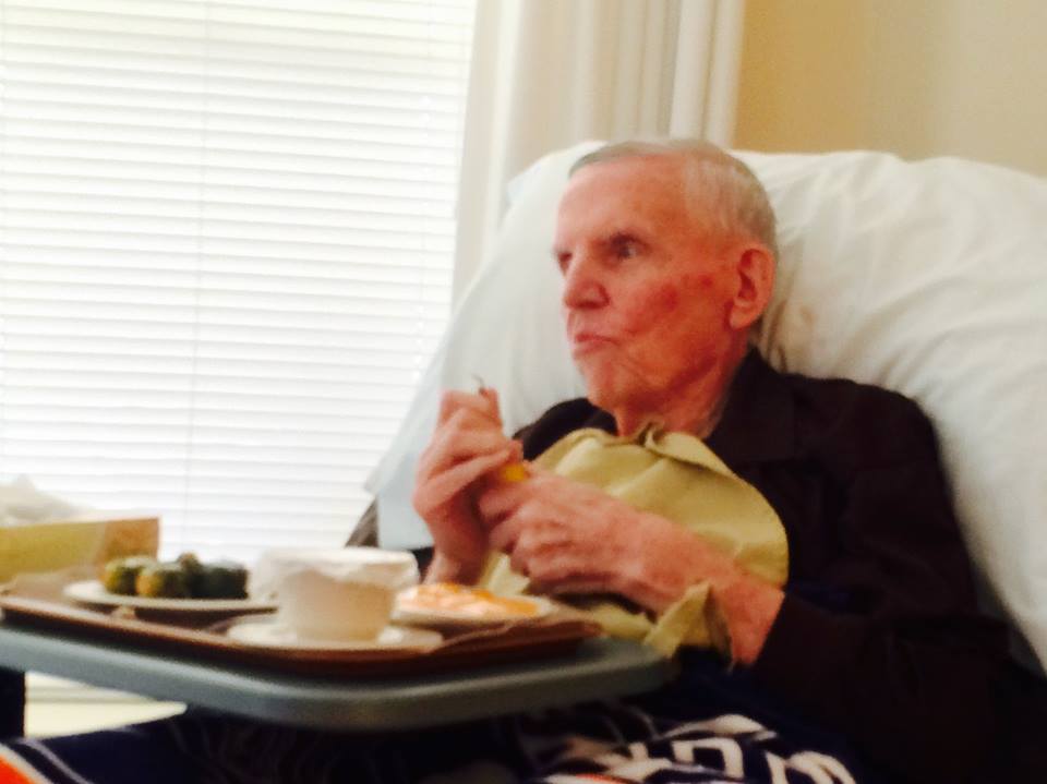 Dad watching the Orioles with me - a few weeks before he passed. 