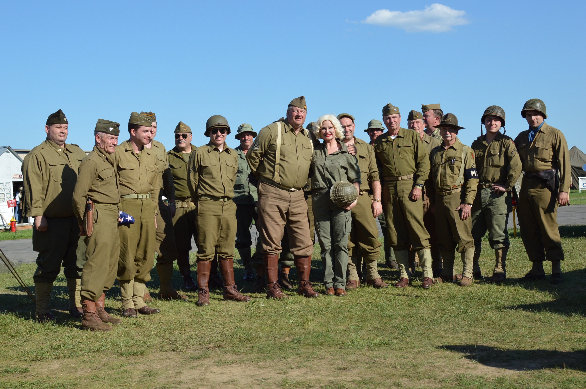 Dietrich actress Cindy Marinangel with some of the boys from the Big Red One Living History Organization. (credit Anthony C. Hayes)