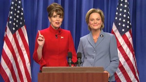 Tina Fey and Amy Poehler as Sarah Palin and Hillary Clinton (NBC)