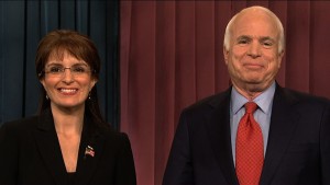 McCain and Palin (Fey), in a 2008 sketch in which the two sell McCain-themed items on QVC to fund their campaign (NBC)