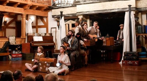 The cast of The Willard Suitcases by Julianne Wick Davis. Directed by Ethan McSweeny. Photo by Lindsey Walters.