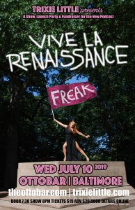 Trixie Little ad for Vive La Renaissance at te Ottobar